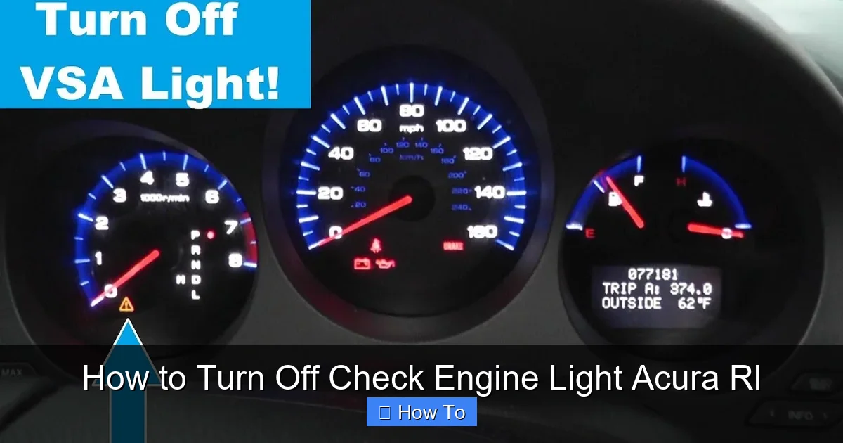 How to Turn Off Check Engine Light Acura Rl