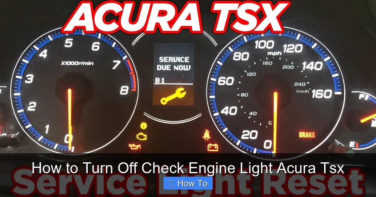 How to Turn Off Check Engine Light Acura Tsx