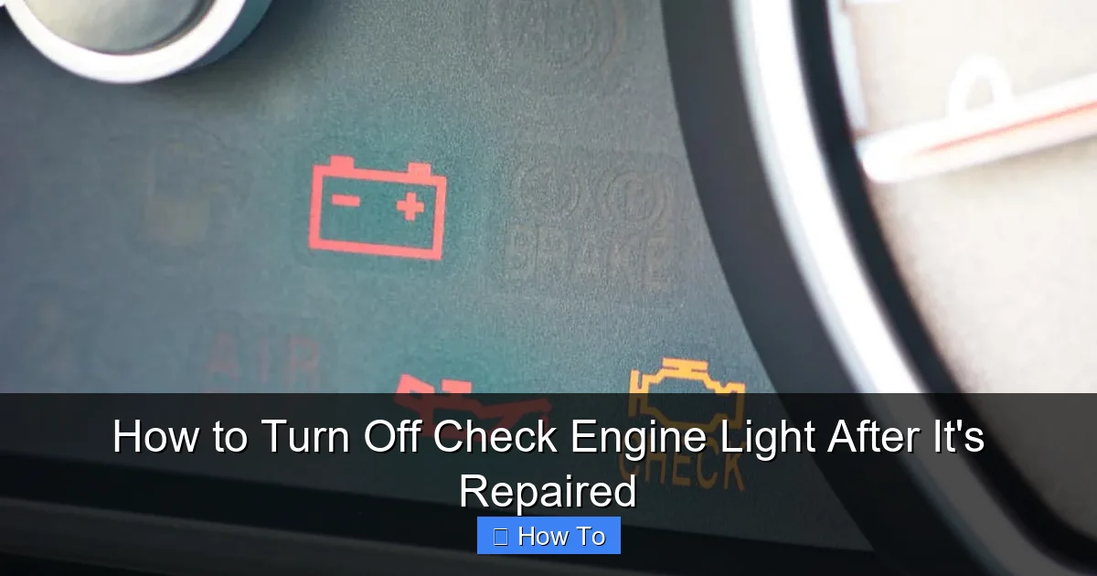 How to Turn Off Check Engine Light After It's Repaired