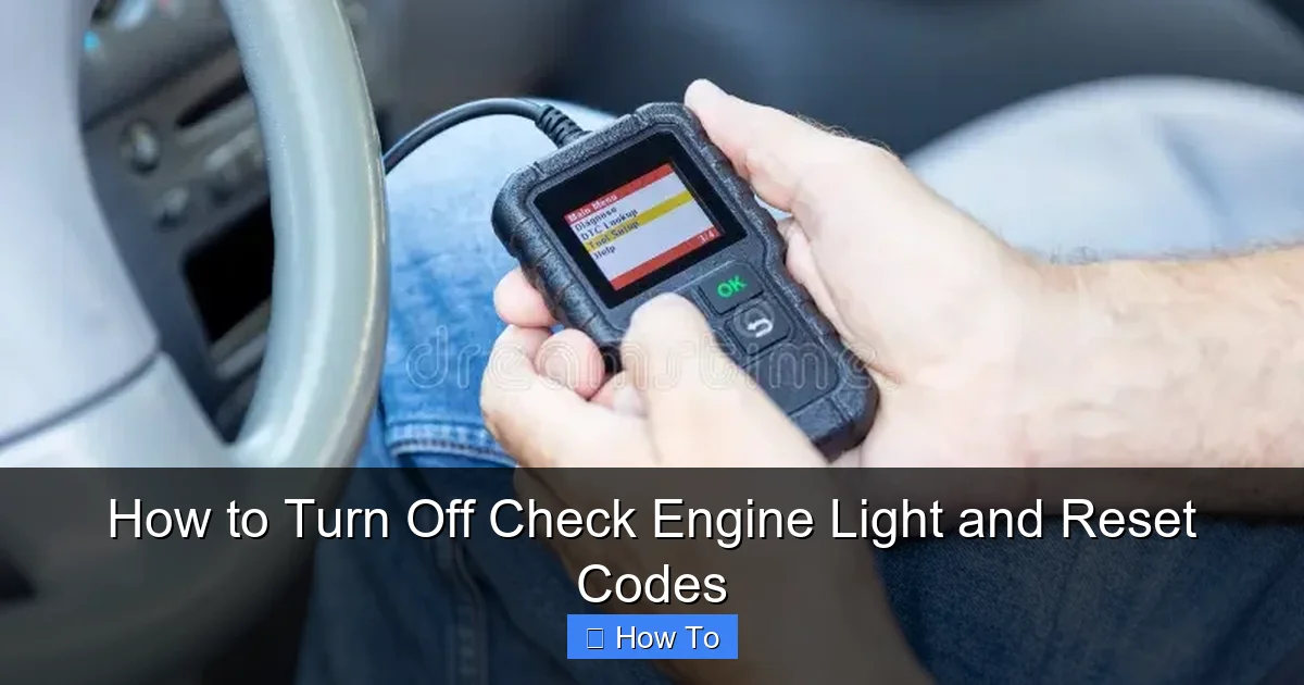 How to Turn Off Check Engine Light and Reset Codes