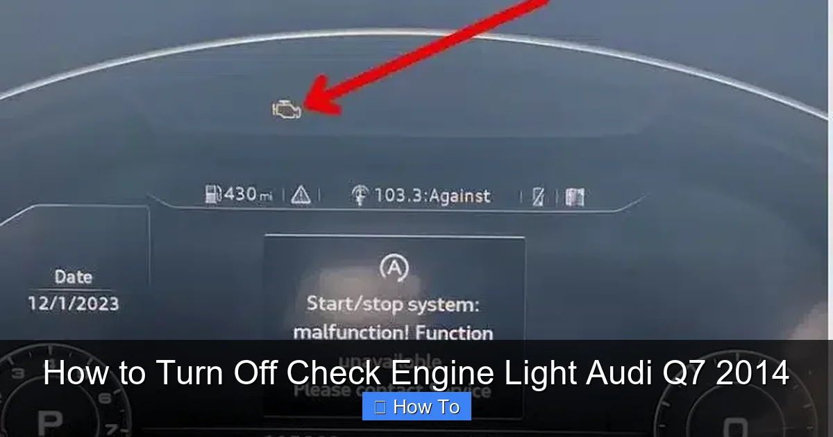 How to Turn Off Check Engine Light Audi Q7 2014