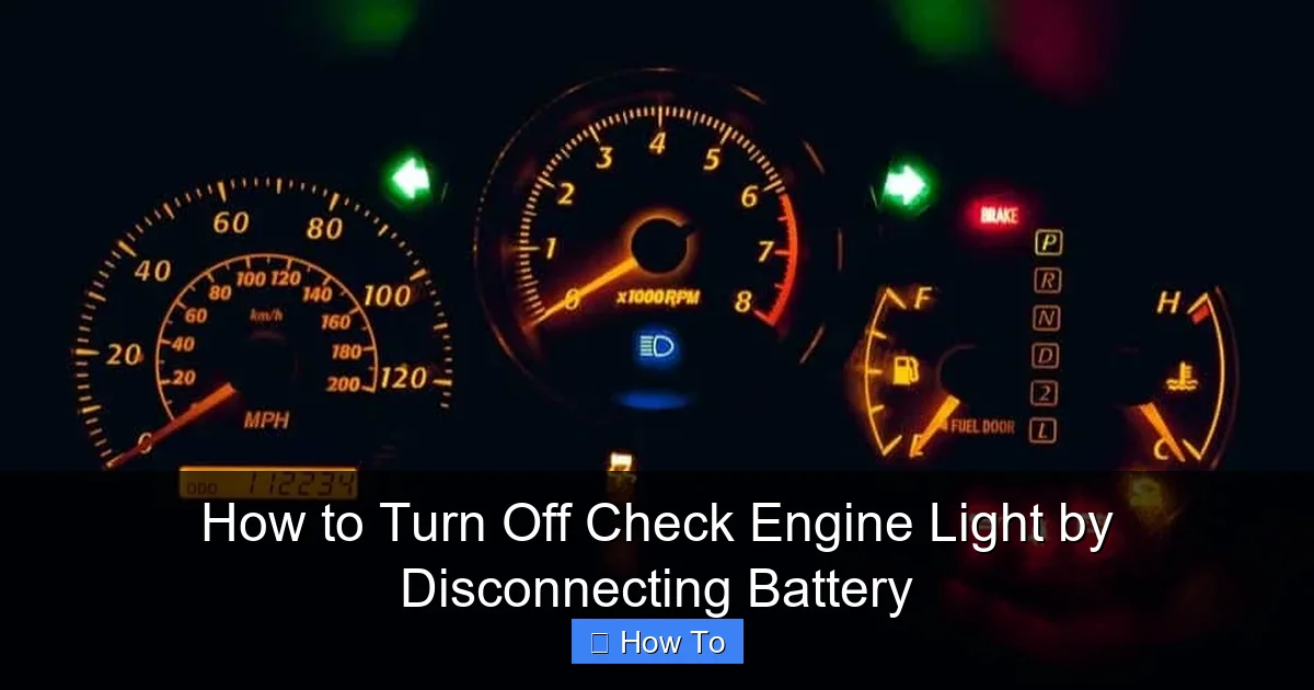 How to Turn Off Check Engine Light by Disconnecting Battery