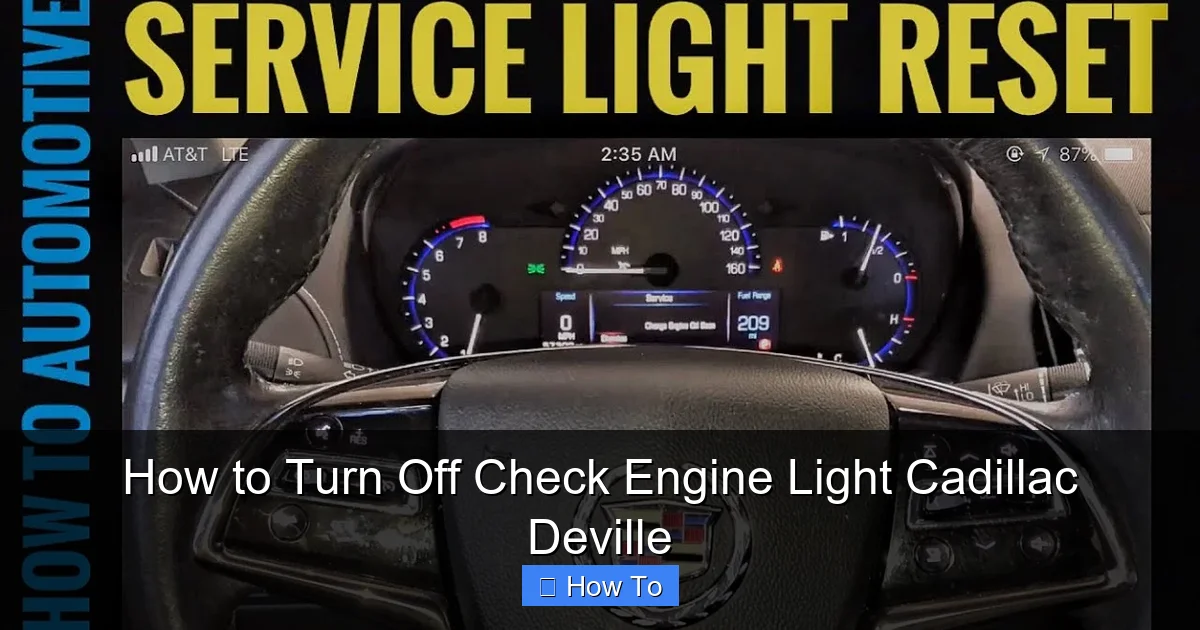 How to Turn Off Check Engine Light Cadillac Deville