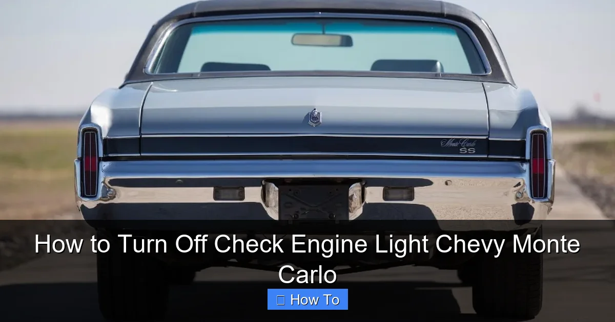 How to Turn Off Check Engine Light Chevy Monte Carlo