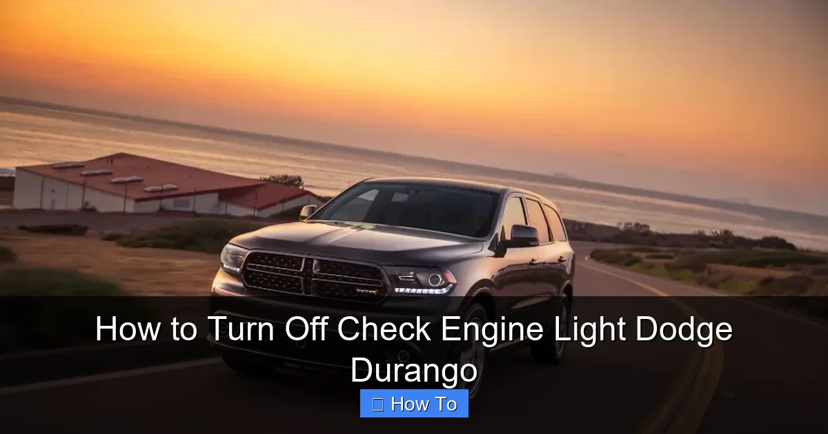 How to Turn Off Check Engine Light Dodge Durango