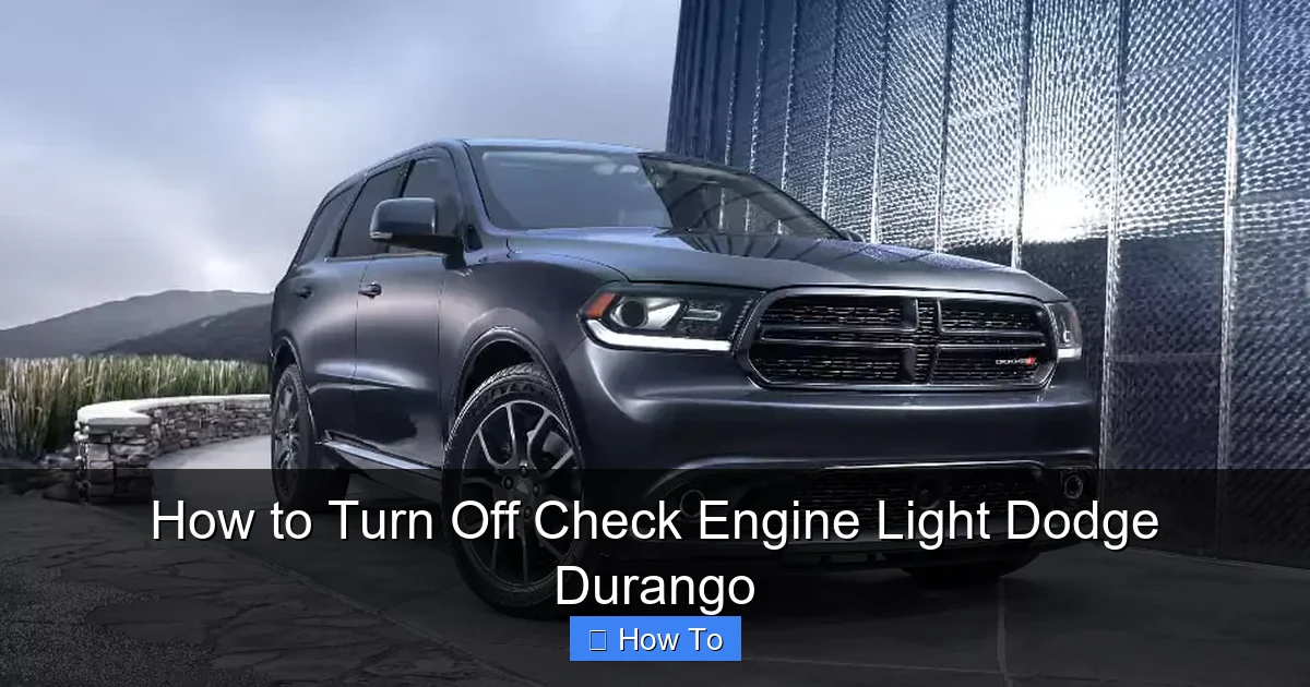 How to Turn Off Check Engine Light Dodge Durango
