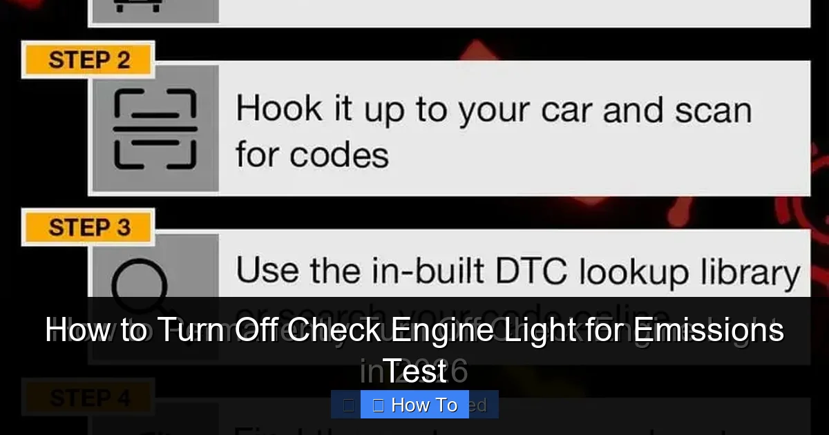 How to Turn Off Check Engine Light for Emissions Test