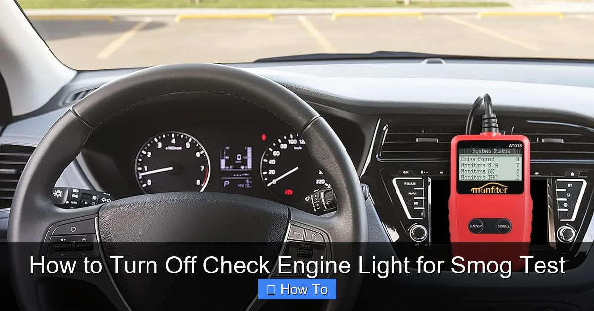 How to Turn Off Check Engine Light for Smog Test