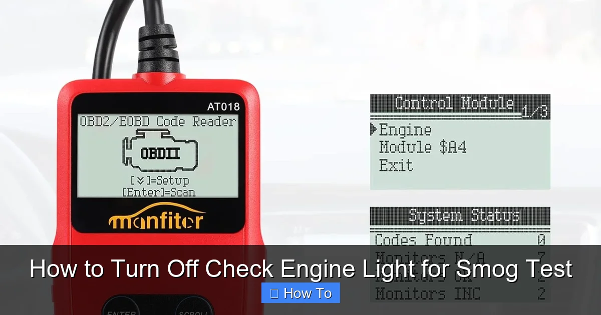 How to Turn Off Check Engine Light for Smog Test