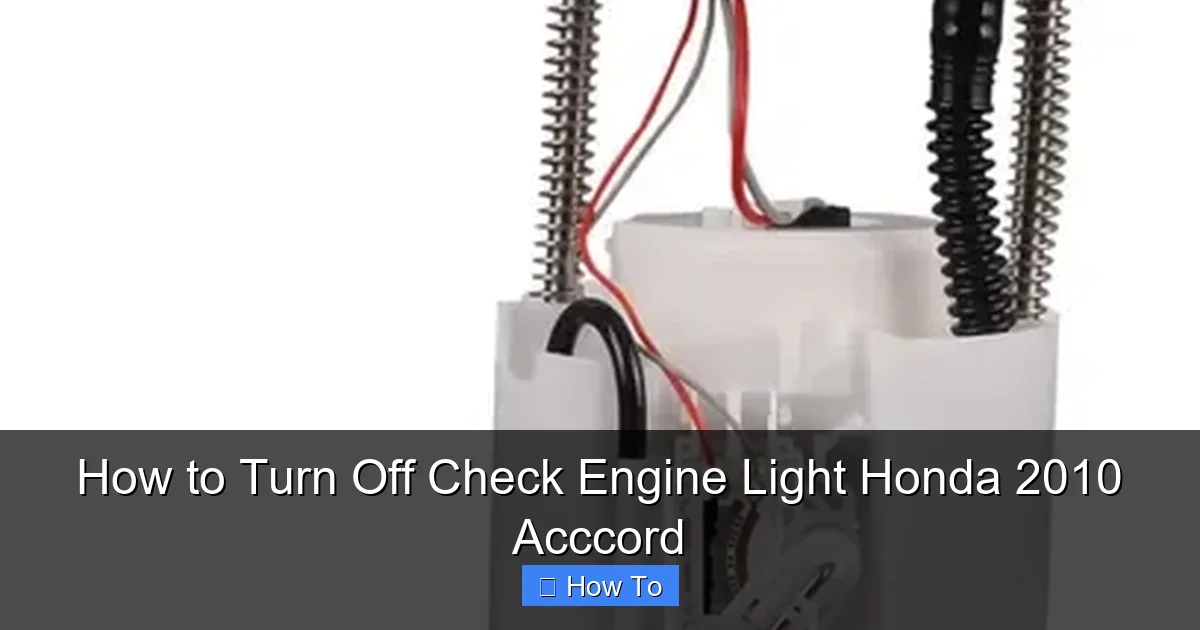 How to Turn Off Check Engine Light Honda 2010 Acccord
