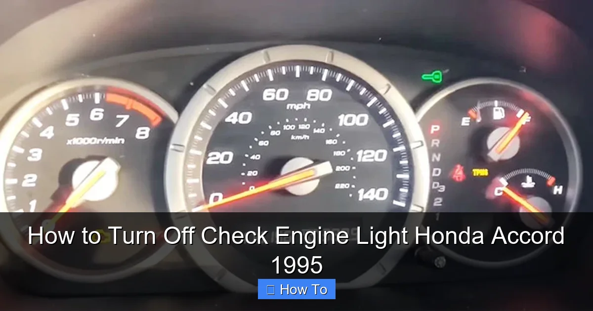How to Turn Off Check Engine Light Honda Accord 1995