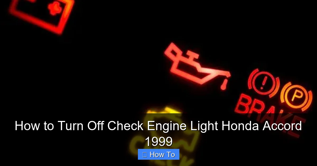 How to Turn Off Check Engine Light Honda Accord 1999