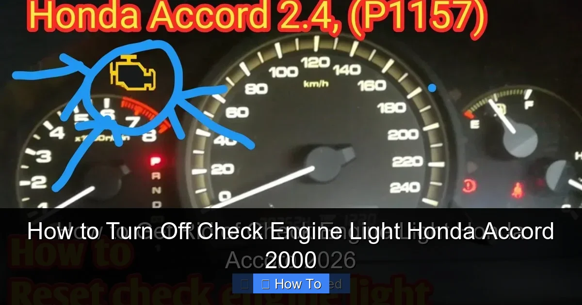 How to Turn Off Check Engine Light Honda Accord 2000