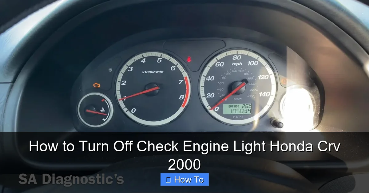 How to Turn Off Check Engine Light Honda Crv 2000
