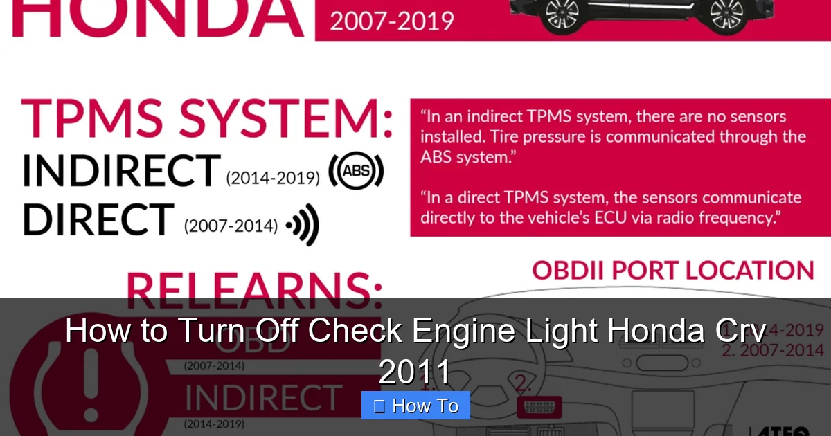 How to Turn Off Check Engine Light Honda Crv 2011