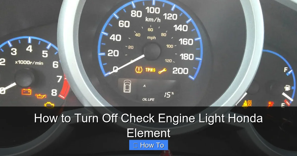 How to Turn Off Check Engine Light Honda Element