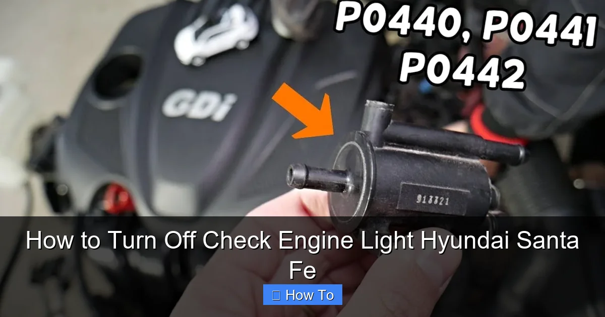 How to Turn Off Check Engine Light Hyundai Santa Fe