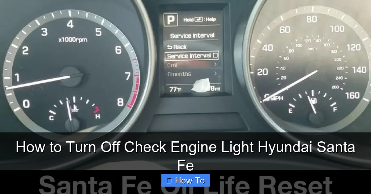 How to Turn Off Check Engine Light Hyundai Santa Fe