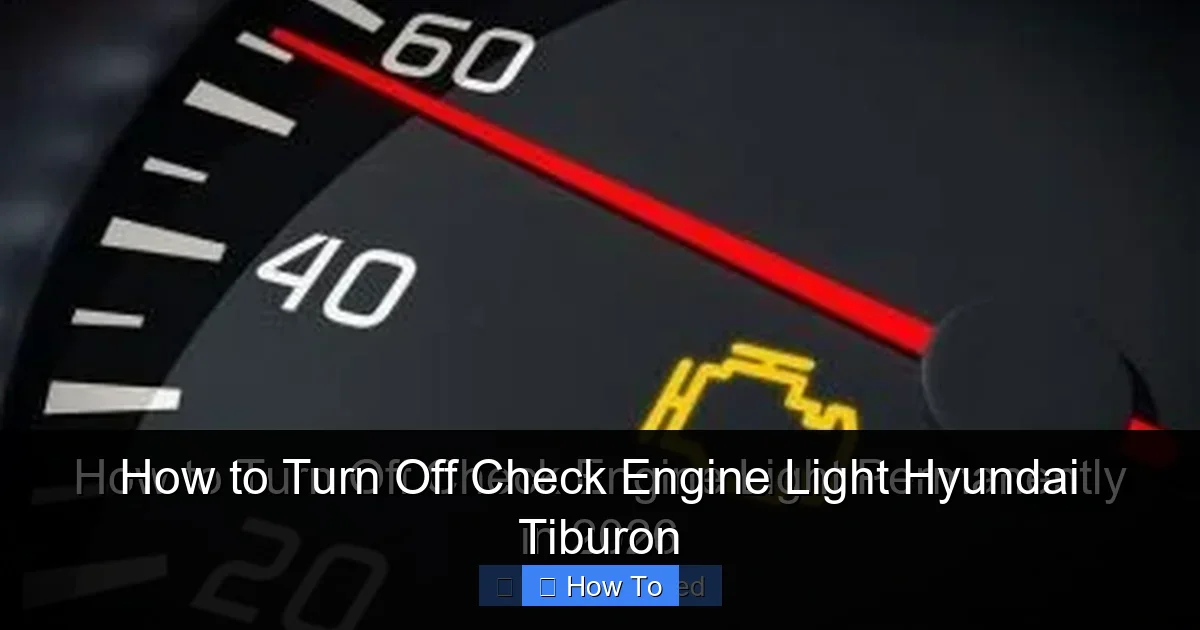 How to Turn Off Check Engine Light Hyundai Tiburon