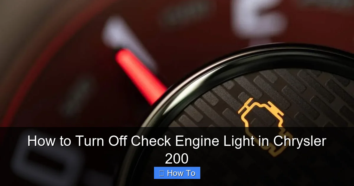 How to Turn Off Check Engine Light in Chrysler 200