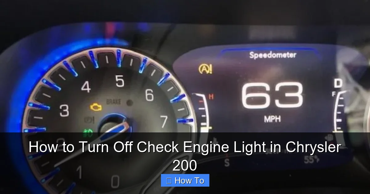 How to Turn Off Check Engine Light in Chrysler 200