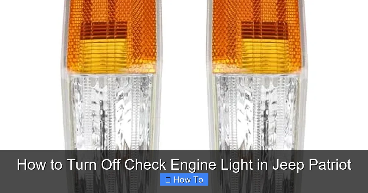 How to Turn Off Check Engine Light in Jeep Patriot