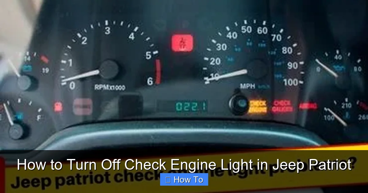 How to Turn Off Check Engine Light in Jeep Patriot