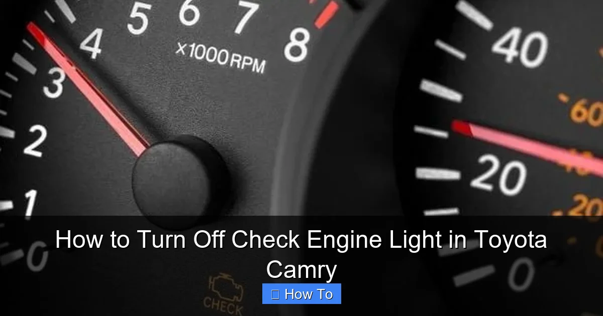How to Turn Off Check Engine Light in Toyota Camry