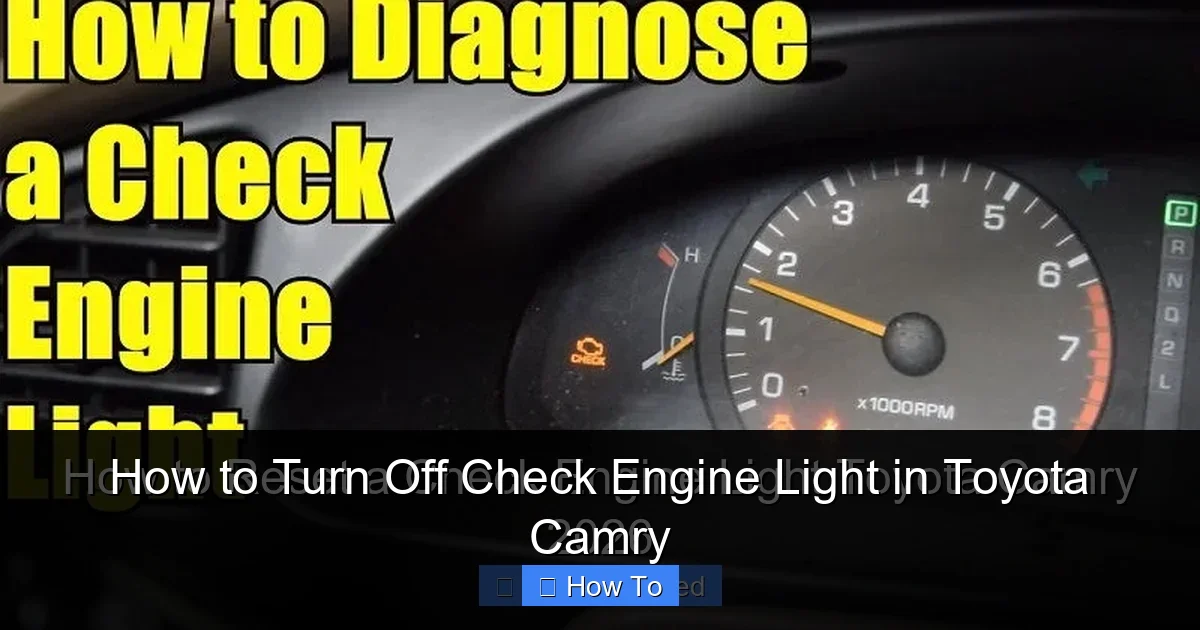 How to Turn Off Check Engine Light in Toyota Camry