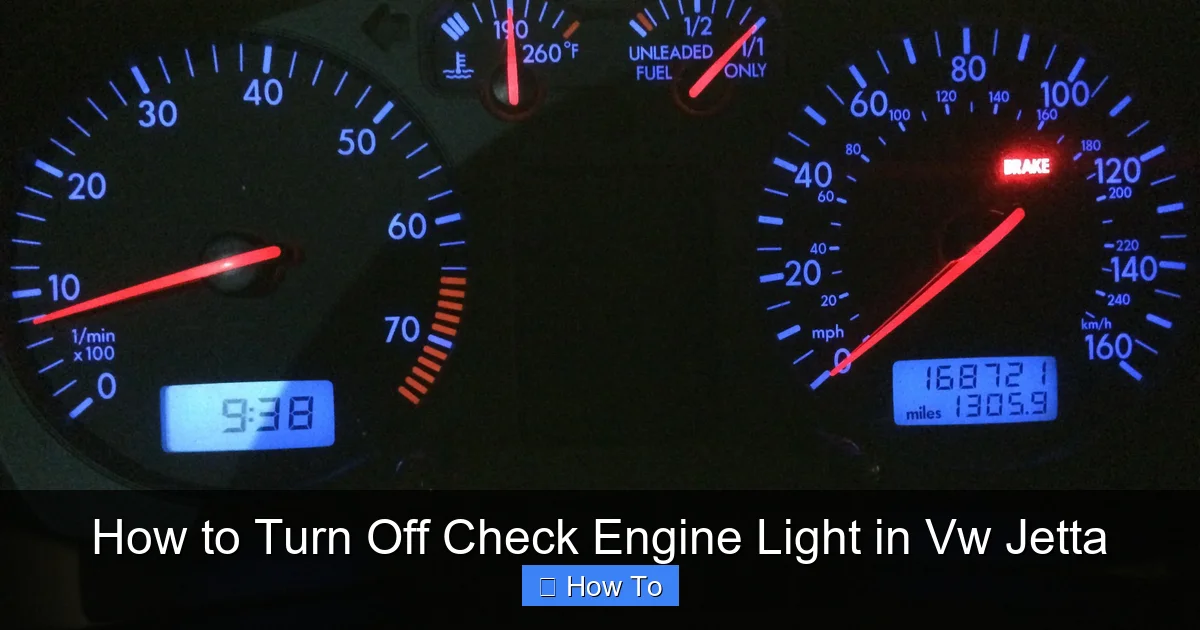 How to Turn Off Check Engine Light in Vw Jetta