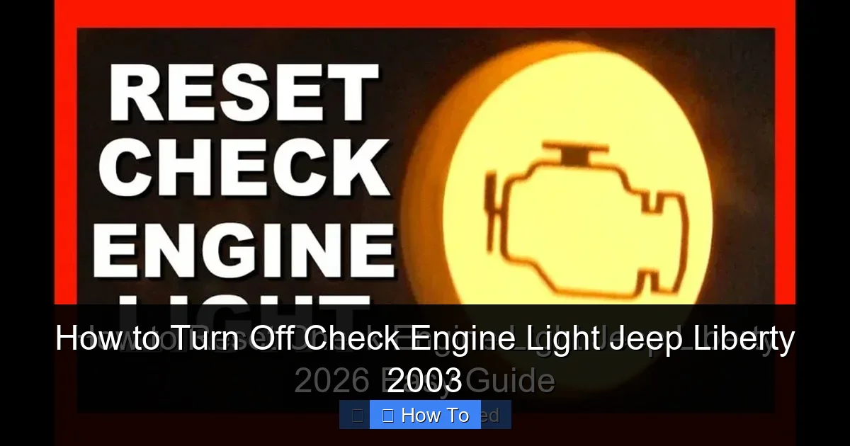 How to Turn Off Check Engine Light Jeep Liberty 2003
