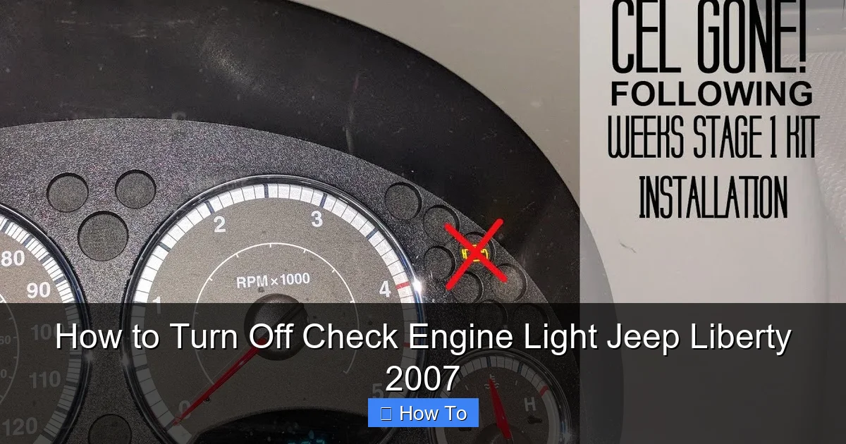 How to Turn Off Check Engine Light Jeep Liberty 2007