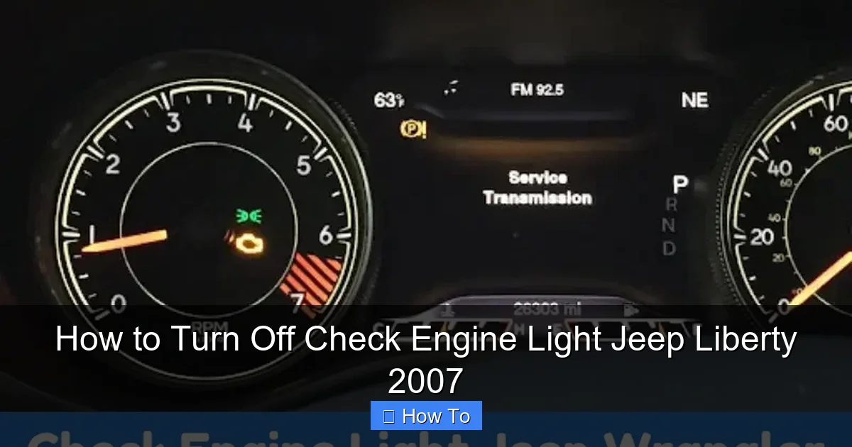 How to Turn Off Check Engine Light Jeep Liberty 2007