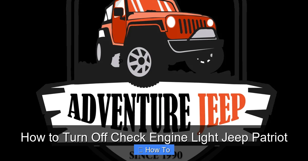 How to Turn Off Check Engine Light Jeep Patriot