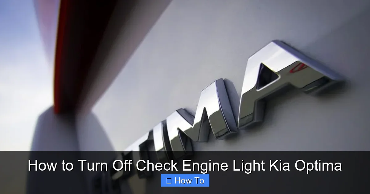 How to Turn Off Check Engine Light Kia Optima