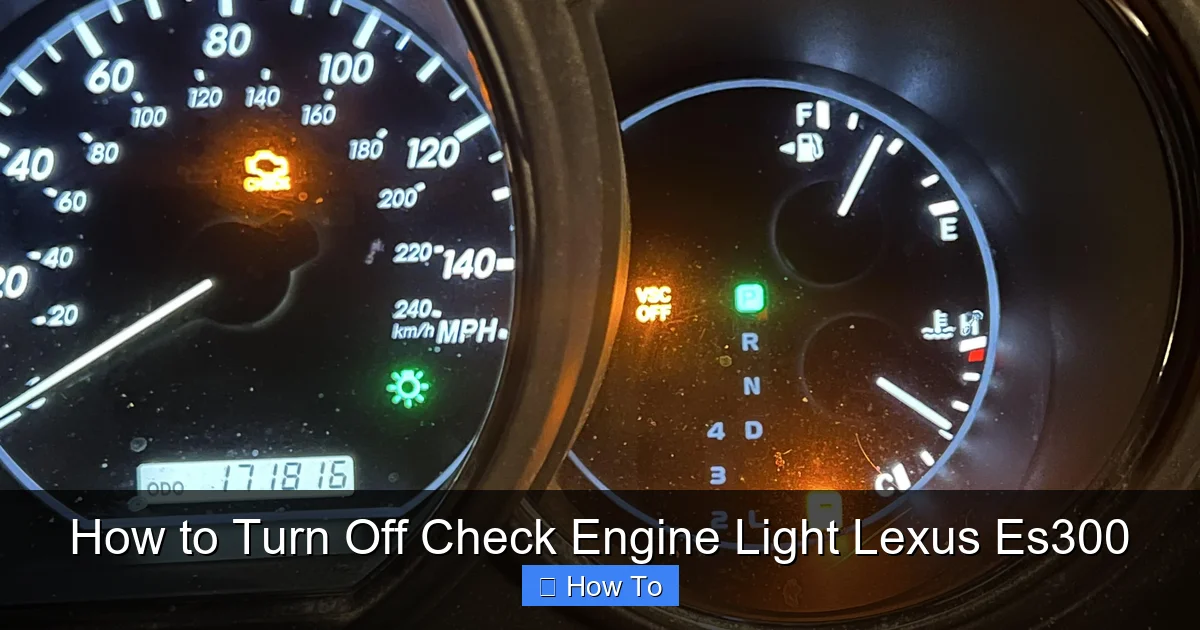 How to Turn Off Check Engine Light Lexus Es300