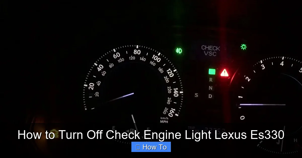 How to Turn Off Check Engine Light Lexus Es330