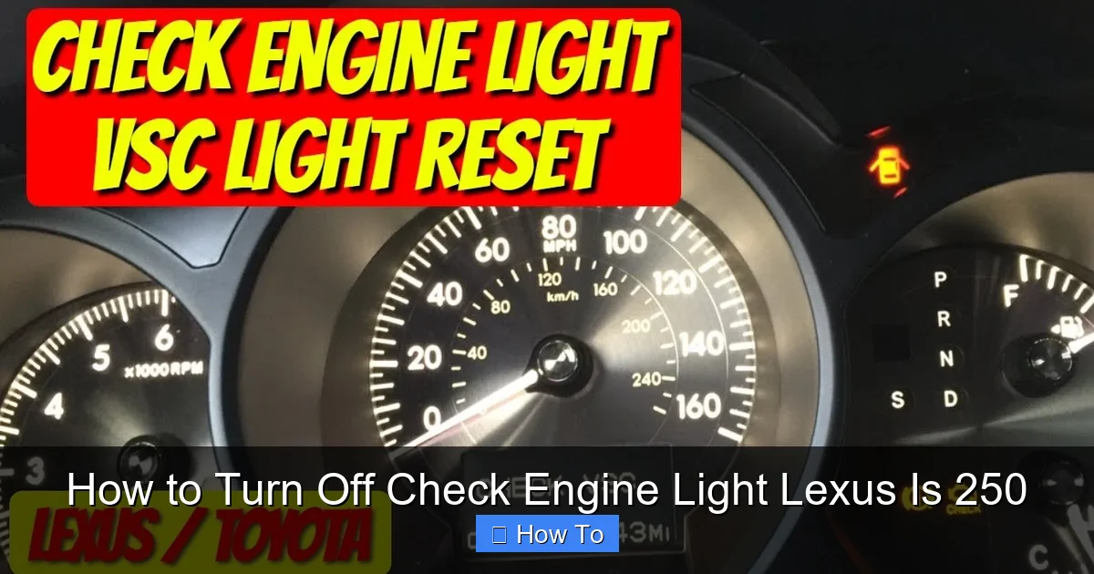 How to Turn Off Check Engine Light Lexus Is 250