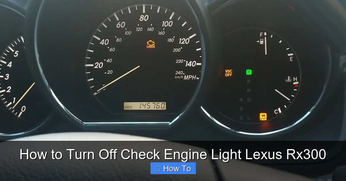 How to Turn Off Check Engine Light Lexus Rx300