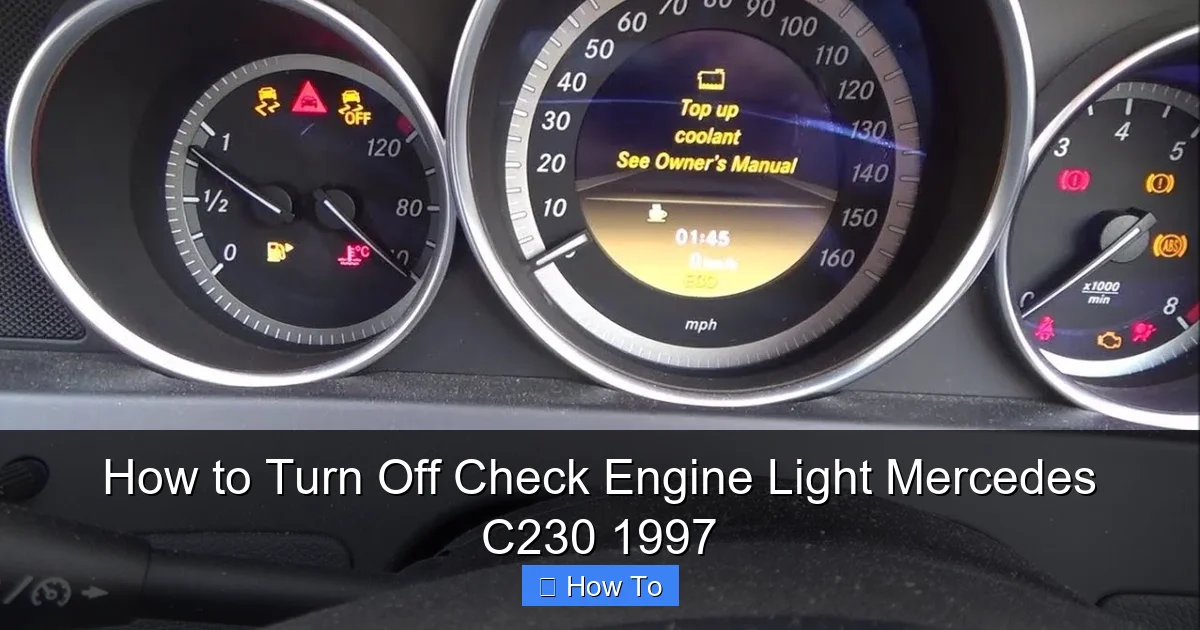How to Turn Off Check Engine Light Mercedes C230 1997