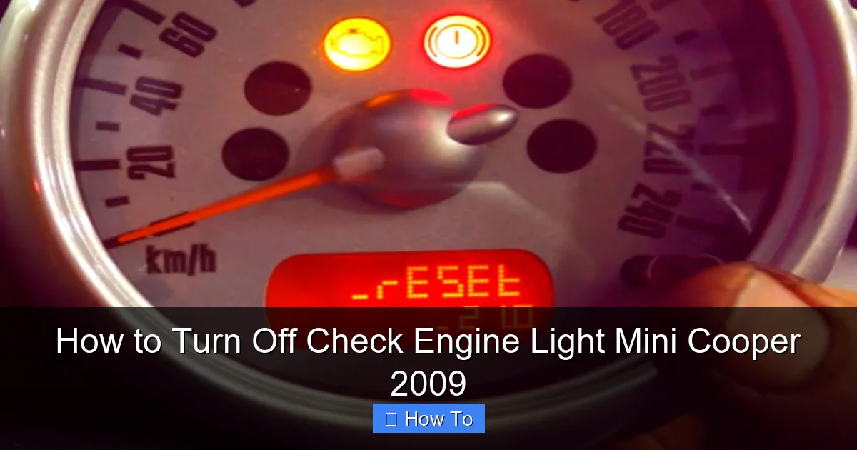 How to Turn Off Check Engine Light Mini Cooper 2009