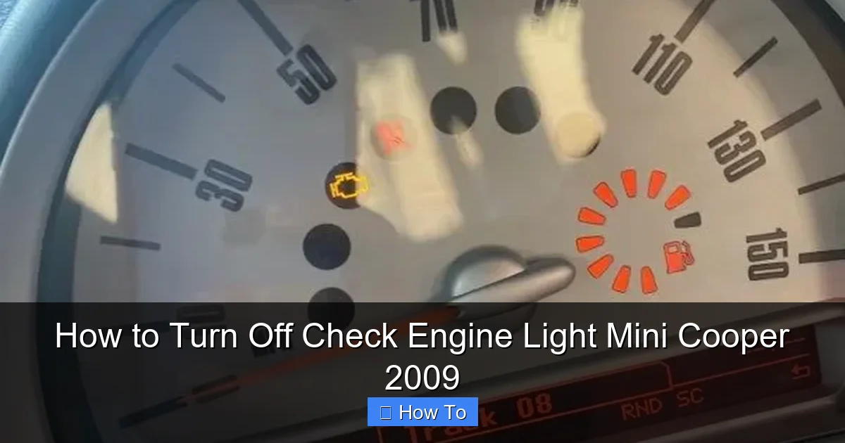 How to Turn Off Check Engine Light Mini Cooper 2009
