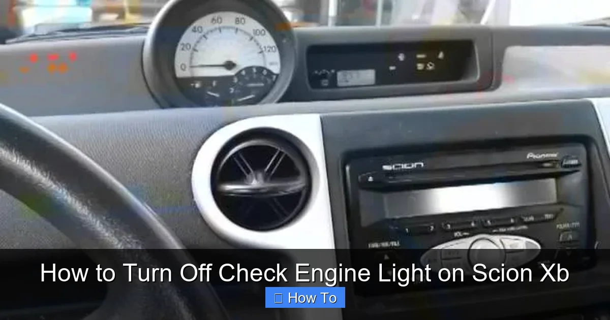 How to Turn Off Check Engine Light on Scion Xb