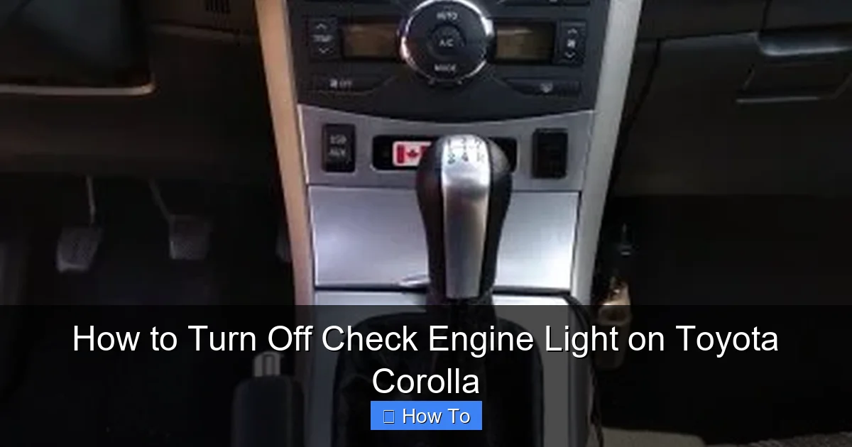 How to Turn Off Check Engine Light on Toyota Corolla
