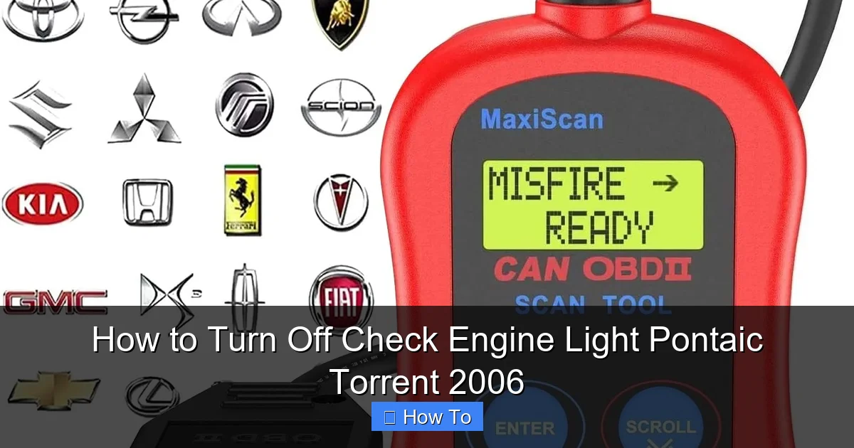 How to Turn Off Check Engine Light Pontaic Torrent 2006