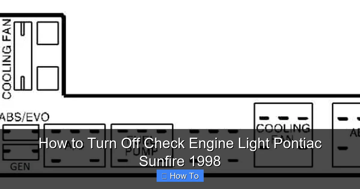 How to Turn Off Check Engine Light Pontiac Sunfire 1998