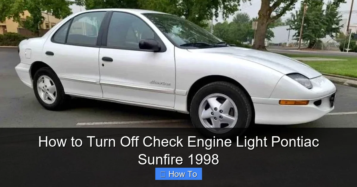 How to Turn Off Check Engine Light Pontiac Sunfire 1998