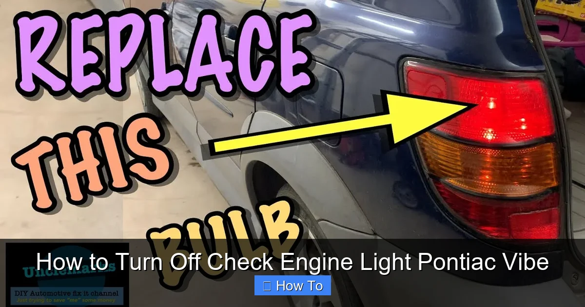 How to Turn Off Check Engine Light Pontiac Vibe