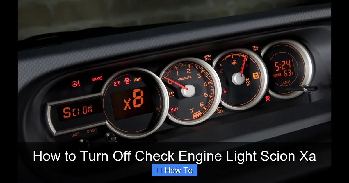 How to Turn Off Check Engine Light Scion Xa