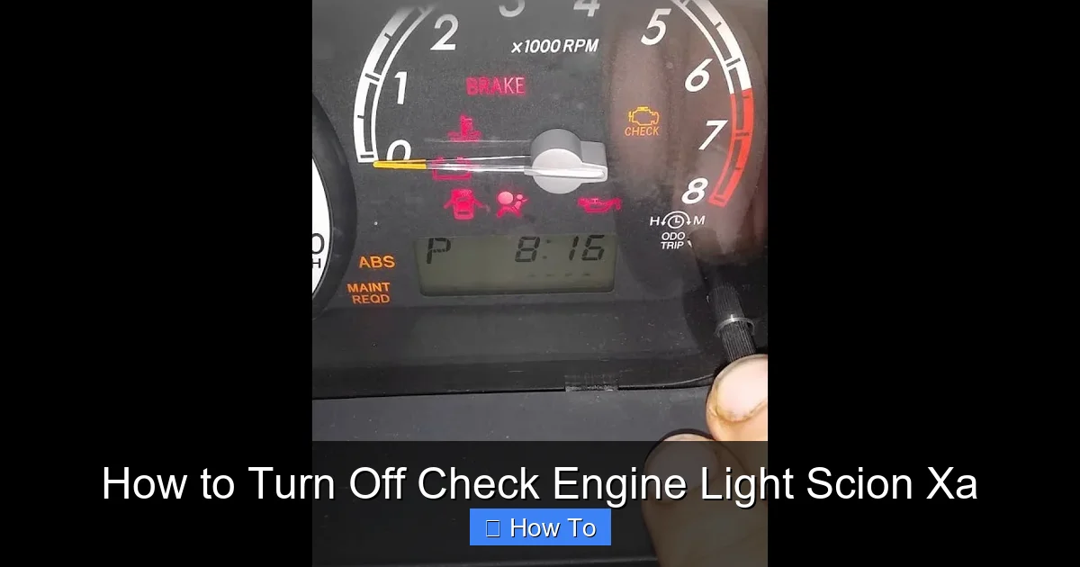 How to Turn Off Check Engine Light Scion Xa